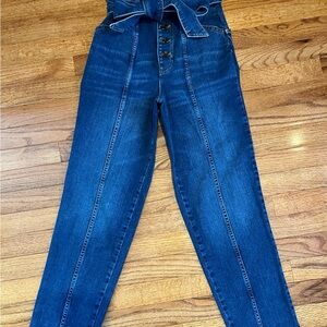 Boden High Rise Dark Blue Jeans with Tie Belt